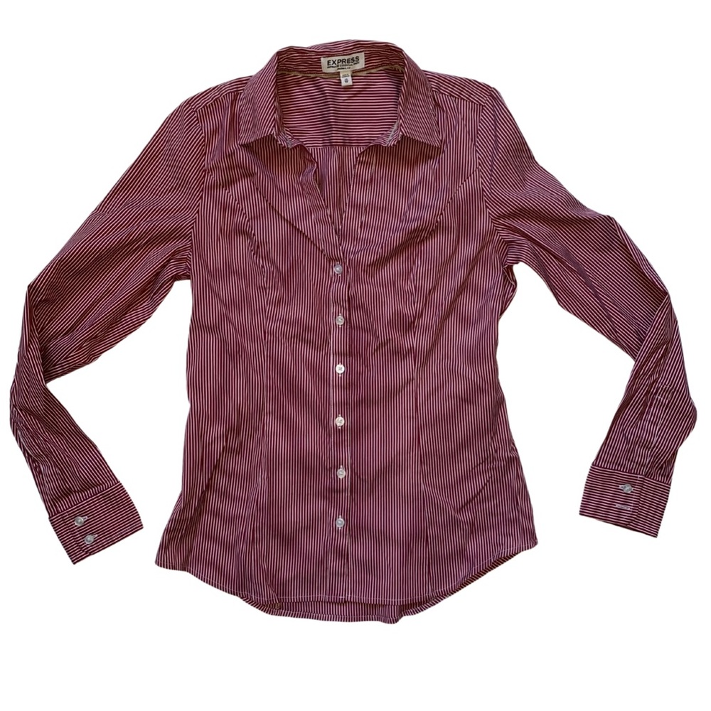 EXPRESS Ultimate Essential Shirt Original Fit Striped Button Down Size XSmall - Picture 1 of 3